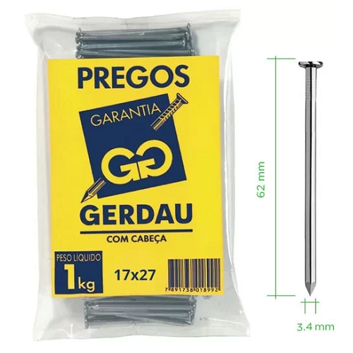 Prego 3,4 x 62mm (17x27)